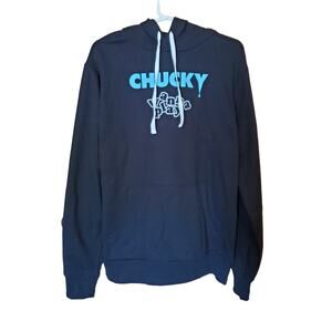 Chucky Hoodie Sweatshirt Mens Sz M Wanna Play Horror Child's Play Black New
